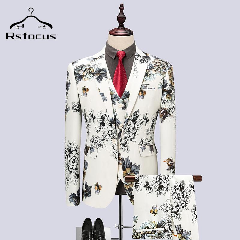 Men's Suits & Blazers Rsfocus Floral Printed Stage Dinner Party Prom For Men Slim Fit Black White Groom Wedding Suit 3 Piece Casual TZ122
Men's Suits & Blazers Rsfocus Floral Printed Stage Dinner Party Prom For Men Slim Fit Black White Groom Wedding Suit 3 Piece Casual TZ122