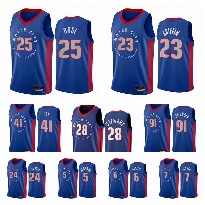 Detroit Pistons Men Derrick Rose Blake Griffin Saddiq Bey Isaiah Stewart 2020-21 Blue City Basketball Jersey New Uniform, Black;red
Detroit Pistons Men Derrick Rose Blake Griffin Saddiq Bey Isaiah Stewart 2020-21 Blue City Basketball Jersey New Uniform, Black;red