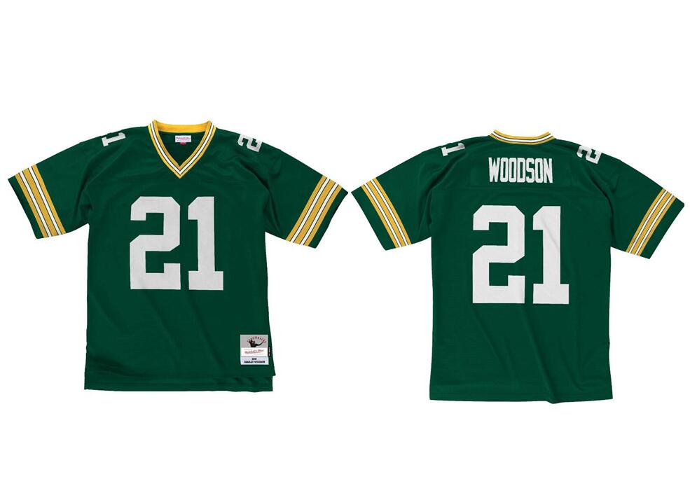 

Stitched football Jersey 21 Charles Woodson 2010 Mitchell & Ness retro Rugby jerseys Men women youth S-6XL