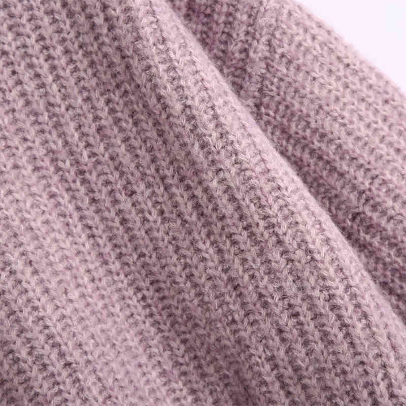 Casual Woman Oversized Purple Knitted Cardigan Fashion Single Breasted Sweaters Girls Loose Leopard Button Knit Coat 210515