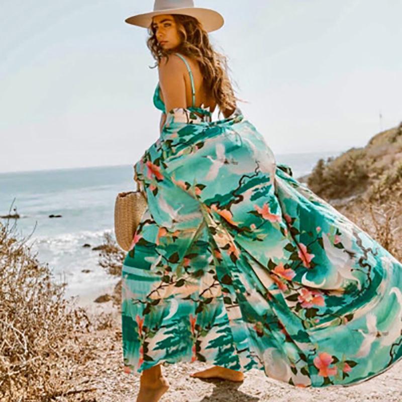 Fitshinling Print Floral Long Cardigan Swimwear Boho Flare Sleeve Sashes Summer Beach Cover Up Holiday Big Size Output Women's, Green
Fitshinling Print Floral Long Cardigan Swimwear Boho Flare Sleeve Sashes Summer Beach Cover Up Holiday Big Size Output Women's, Green