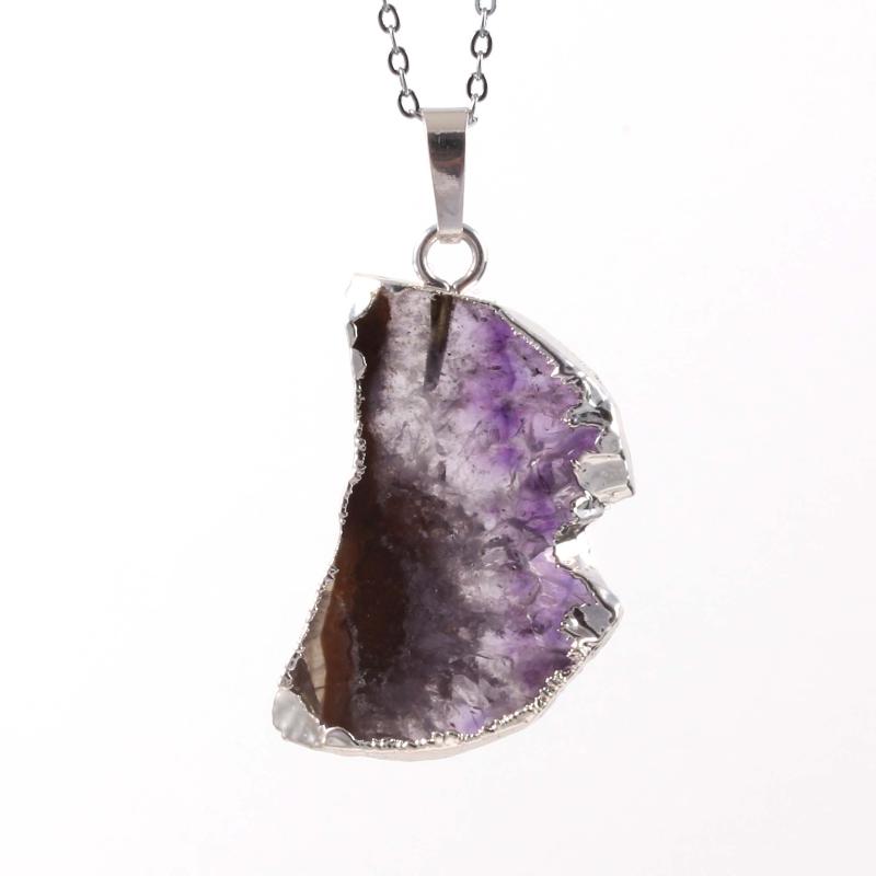 Pendant Necklaces 100-Unique 1 Pcs Trendy Silver Plated Irregular Shape Natural Amethysts Crystal Necklace Half Moon Jewelry
Pendant Necklaces 100-Unique 1 Pcs Trendy Silver Plated Irregular Shape Natural Amethysts Crystal Necklace Half Moon Jewelry