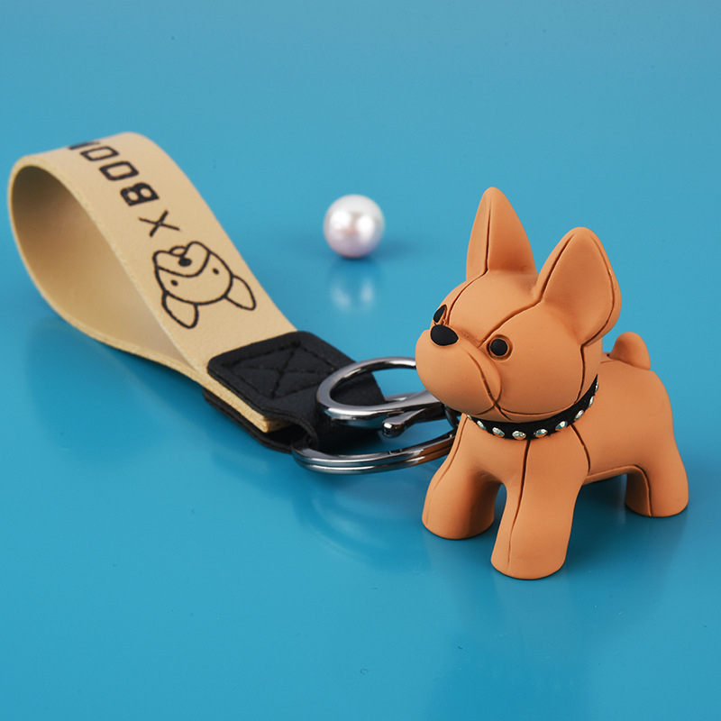 Creativity Lovers Gift Cute French Bulldog Keychain Handbag Pendant Key Chain Ring Jewelry for Decoration