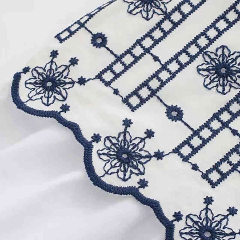 Women Fashion Patchwork Embroidery Mini Dresses Summer Sleeveless Ruffle Cotton Dress Vintage O Neck Casual Sundress 210515