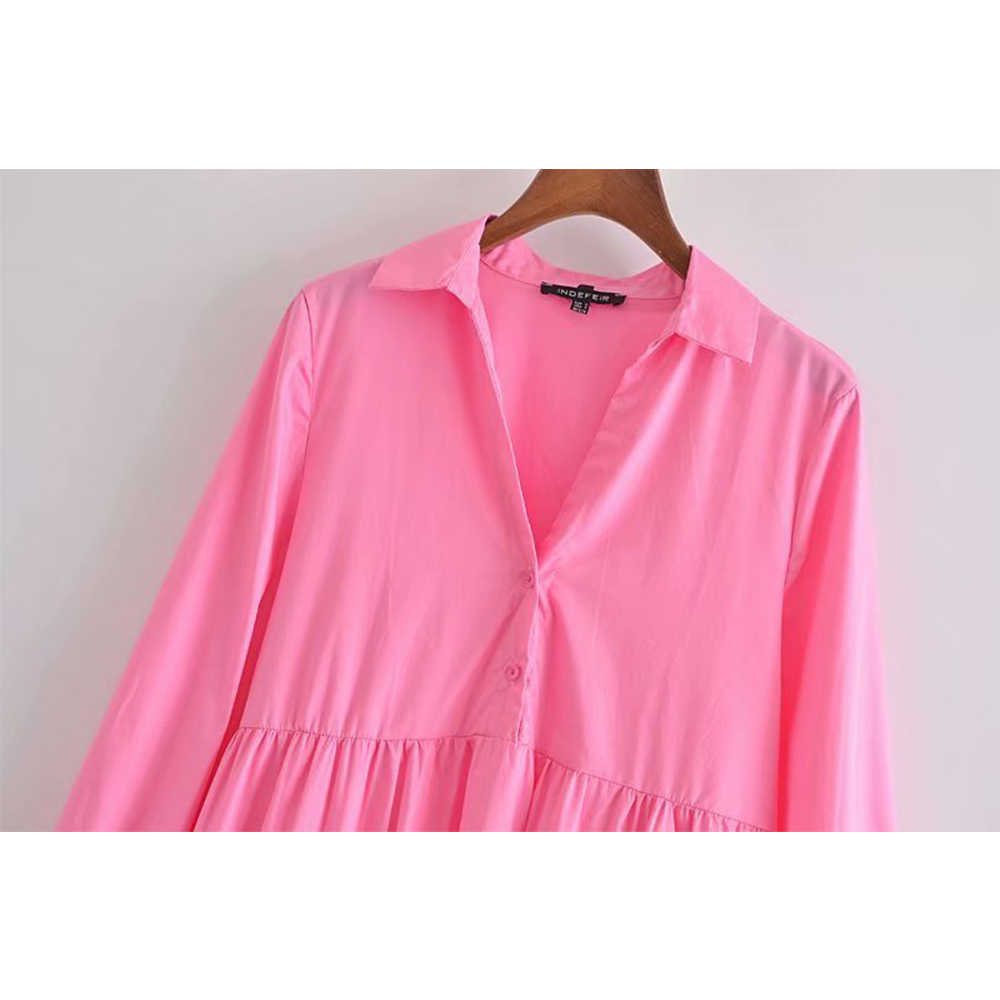 Summer Dress Women Puff Sleeves elegant Casual Fashion Chic Lady Woman Shirt Dress y2k Dresses 210709