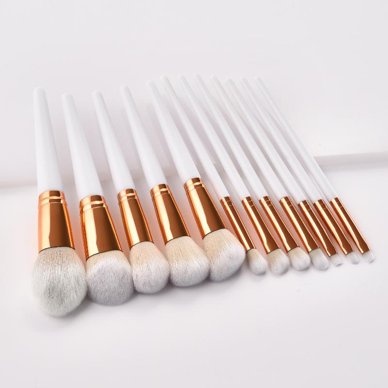 Makeup Brushes GUJHUI 12Pcs Set Eye Shadow Eyebrow Eyeliner Blush Loose Foundation Powder Professional Lip Women Cosmetic Tools