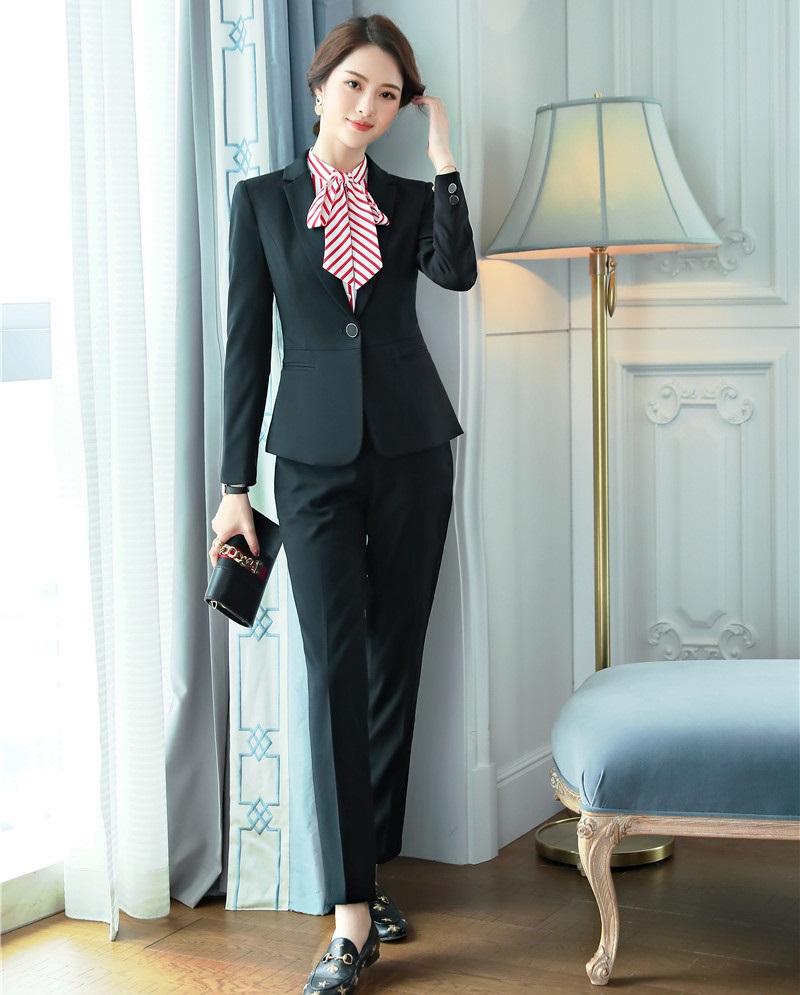 Women' Suits & Blazers High Quality Formal Ladies Pant For Women Business Black Blazer And Jacket Set OL Styles
Women' Suits & Blazers High Quality Formal Ladies Pant For Women Business Black Blazer And Jacket Set OL Styles