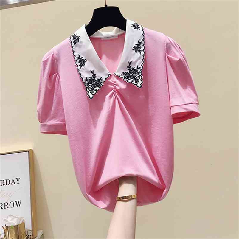 Summer Women's Bubble Short Sleeve V Neck Turn Down Collar T-Shirt Ladies Casual Pullover Tee Tops A3271 210519, Yellow
Summer Women's Bubble Short Sleeve V Neck Turn Down Collar T-Shirt Ladies Casual Pullover Tee Tops A3271 210519, Yellow