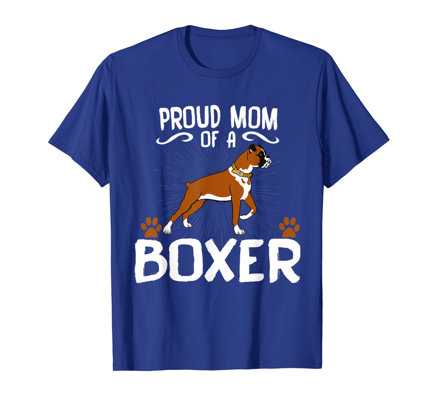 dog lover t-shirt proud mom of a boxer, White;black