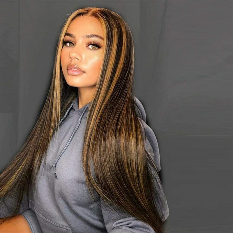 Foreign Trade Wig Female African Fashion Medium Long Straight Hair Highlight Color Gradient Chemical Fiber Long-Hair Woman Factory in Stock, K146 picture color
Foreign Trade Wig Female African Fashion Medium Long Straight Hair Highlight Color Gradient Chemical Fiber Long-Hair Woman Factory in Stock, K146 picture color