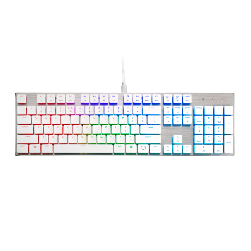 Keyboards Cooler Master SK650 Mechanical Keyboard RGB Lighting Effect Cherry MX Low Red Switch 104 Key Full Without Punch