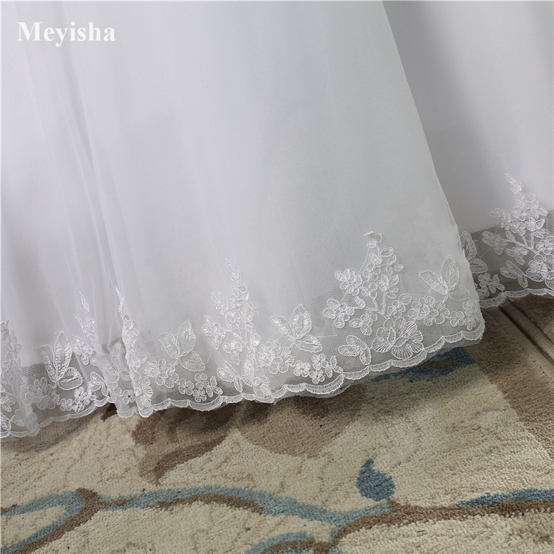 ZJ9061 custom made White Ivory Crystal Beads Sweetheart Bride Dresses Wedding lace edge maxi formal plus size 2-26W