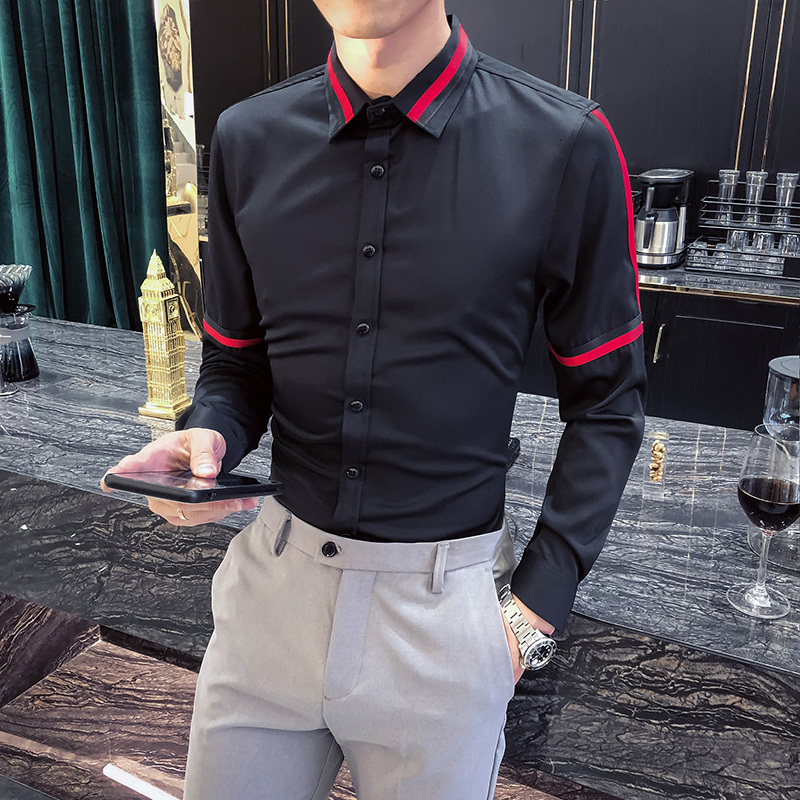 T Shirts Amended Design Mode Long Sleeve Striped For Men's Clothes 2021 Simple …
