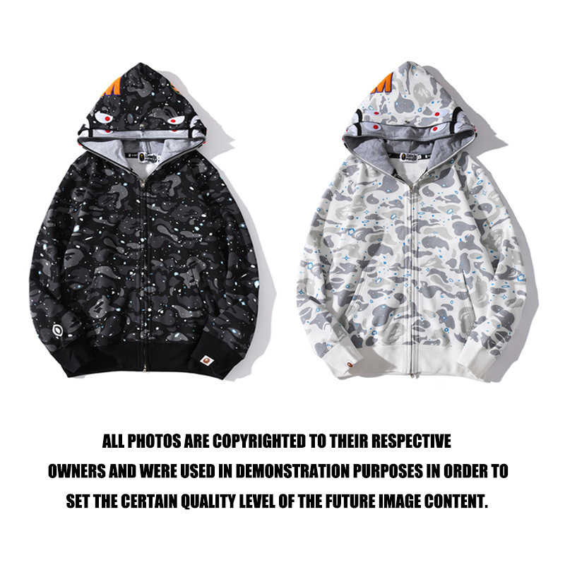 Glow in the dark coat black and white star sweater double hat shark head Hoodie zipper, Black;brown
Glow in the dark coat black and white star sweater double hat shark head Hoodie zipper, Black;brown