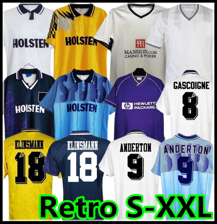Tottenham 1990 1998 Retro Klinsmann GASCOIGNE ANDERTON SHERINGHAM Ginola Ferdinand 1991 1982 soccer jersey Centenary 08 09 94 95 Jersey uniforms, 92-94
Tottenham 1990 1998 Retro Klinsmann GASCOIGNE ANDERTON SHERINGHAM Ginola Ferdinand 1991 1982 soccer jersey Centenary 08 09 94 95 Jersey uniforms, 92-94