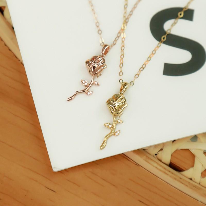 Pendant Necklaces S925 3D Rose Charm Necklace Final Flower Silver/Gold/Rose Gold Jewelry Women Girls Party Gift 
Pendant Necklaces S925 3D Rose Charm Necklace Final Flower Silver/Gold/Rose Gold Jewelry Women Girls Party Gift