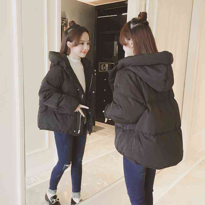 Winter Down Padded Jacket Women's Short Korean Style Loose Bread Coat Cotton Small Clothes 211130