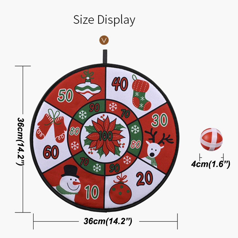 Game Set Xmas Kids 4 Sticky Safe Lovely Christmas Family Balls Dart Board Sets Ornaments VT1621 Free shipping