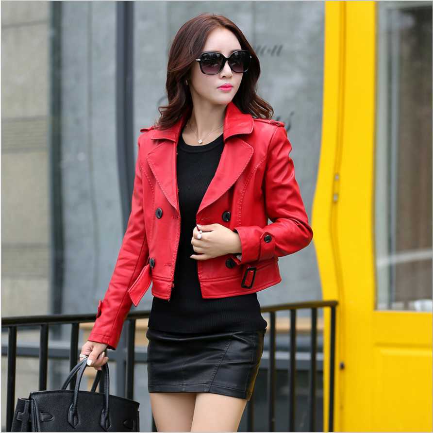 Autumn Women Long Leather Jacket Slim Oversize Bow Belt Motorcycle PU Coat Female Trench 210923