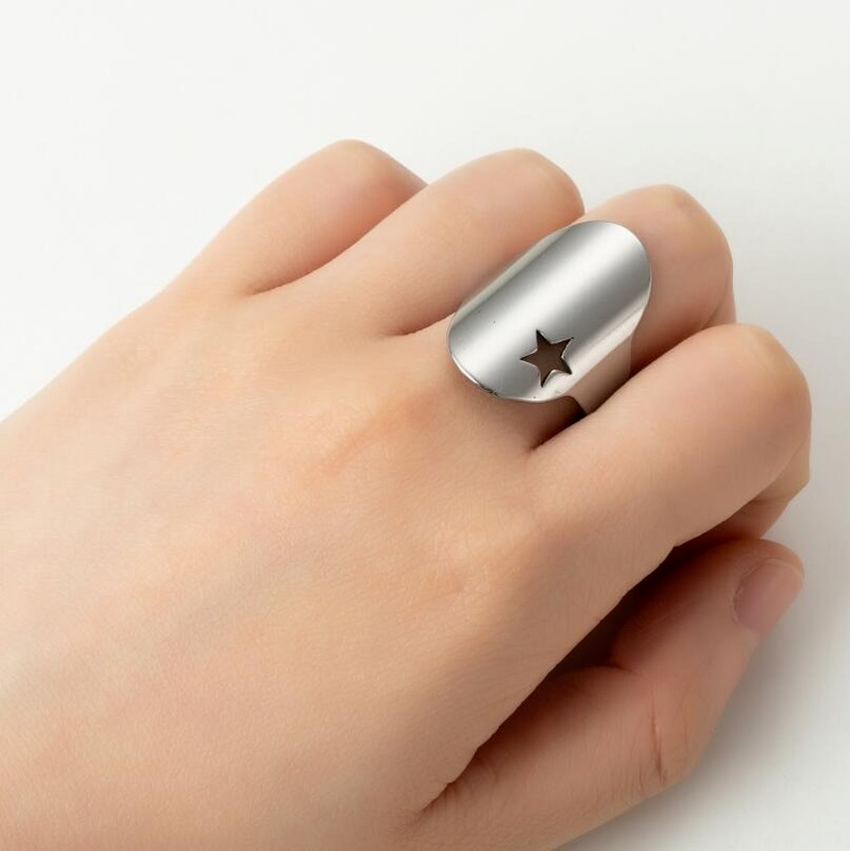 Gold Stainless Steel Hollow Star Finger Nail Ring Tip Band Open Adjustable Rings for Women Fashion Jewelry Will and Sandy, Silver
Gold Stainless Steel Hollow Star Finger Nail Ring Tip Band Open Adjustable Rings for Women Fashion Jewelry Will and Sandy, Silver