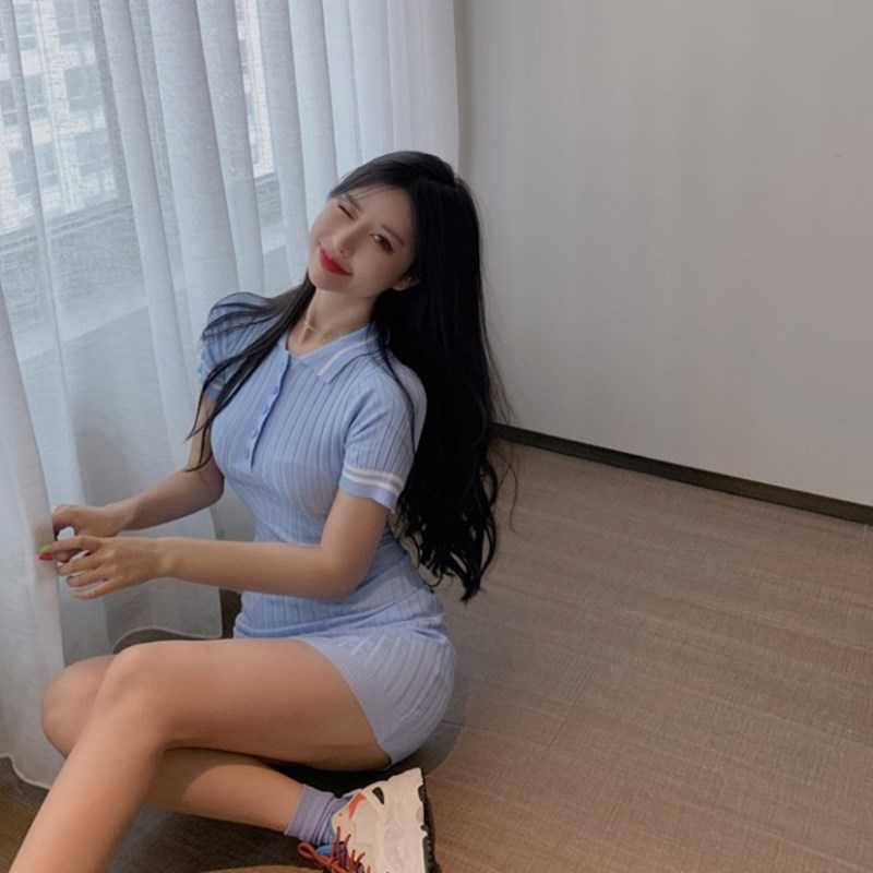 Summer short sleeve dress feminine slim bag hip high waist stretch knit mini 210604, Sky blue
Summer short sleeve dress feminine slim bag hip high waist stretch knit mini 210604, Sky blue