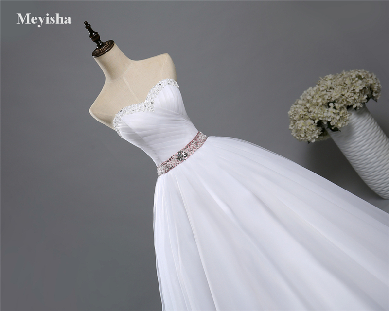 ZJ9084 fashion Beads Crystal White Ivory Wedding Dresses for brides plus size maxi formal sweetheart