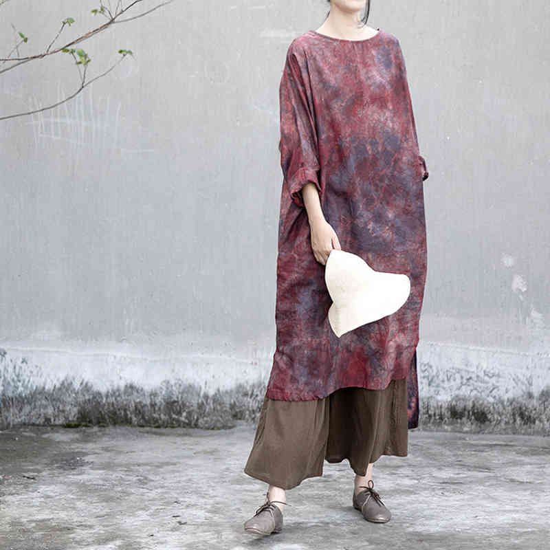 Johnature Spring Ramie Dresses For Women Tie-dye Vintage High Quality O-Neck Long Sleeve Irregular Female Dresses 210521, Multi
Johnature Spring Ramie Dresses For Women Tie-dye Vintage High Quality O-Neck Long Sleeve Irregular Female Dresses 210521, Multi