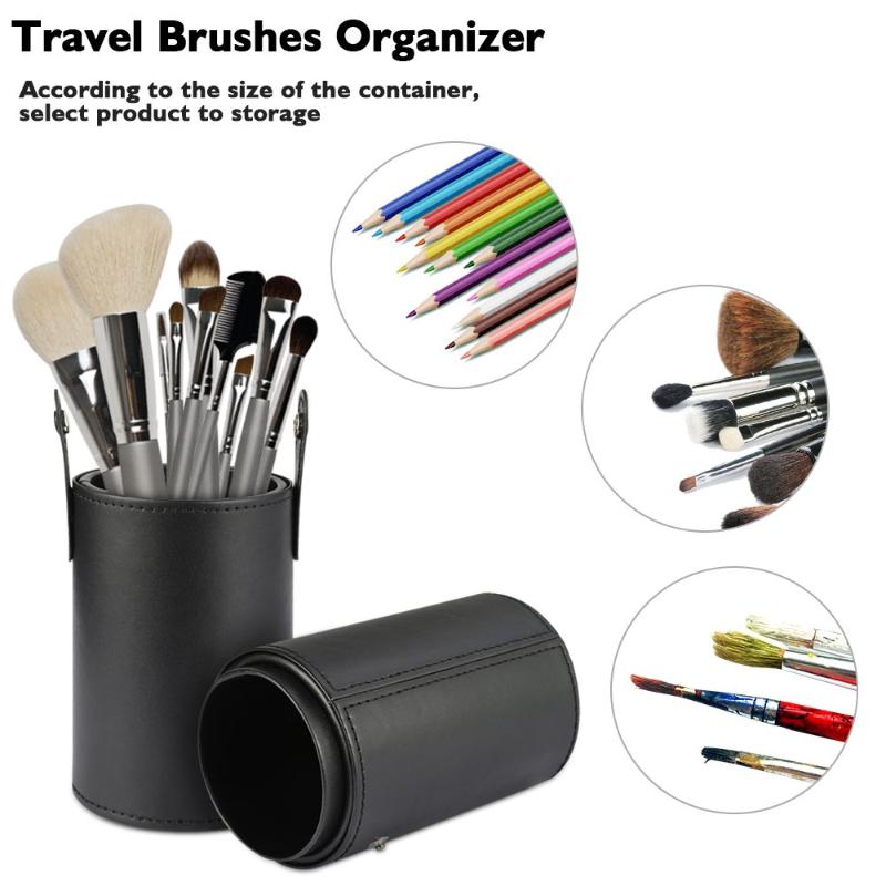 Eyelash Curler YBLNTEK Makeup Brush Holder Professional Storage Leather Travel Case Cosmetics Bags Organizer For Women Girl