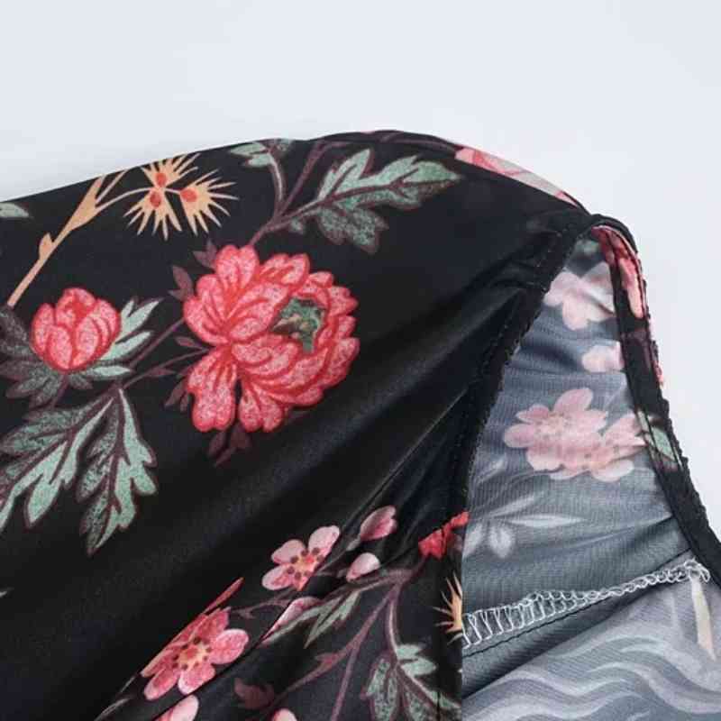 Spring Women Floral Print V Neck Sashes Satin Mini Dress Female Lantern Sleeve Clothes Vintage Lady Loose Vestido D7271 210430