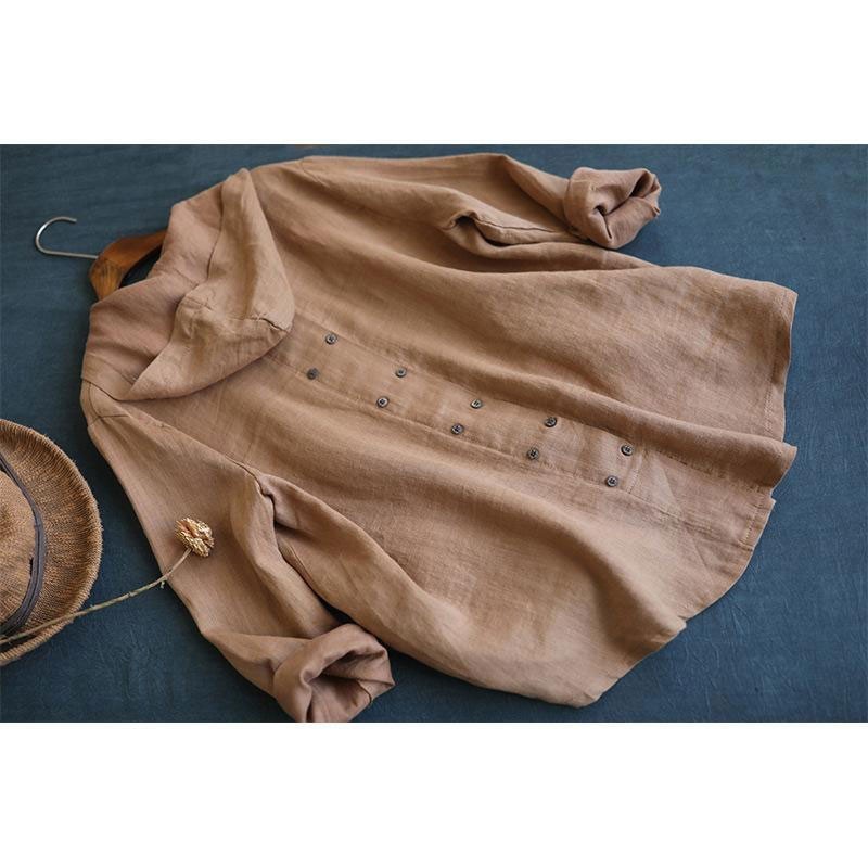 Spring Autumn Arts Style Women Long Sleeve Cotton Linen Short Coats Single Breasted Loose Casual Hooded Jackets M285 210512