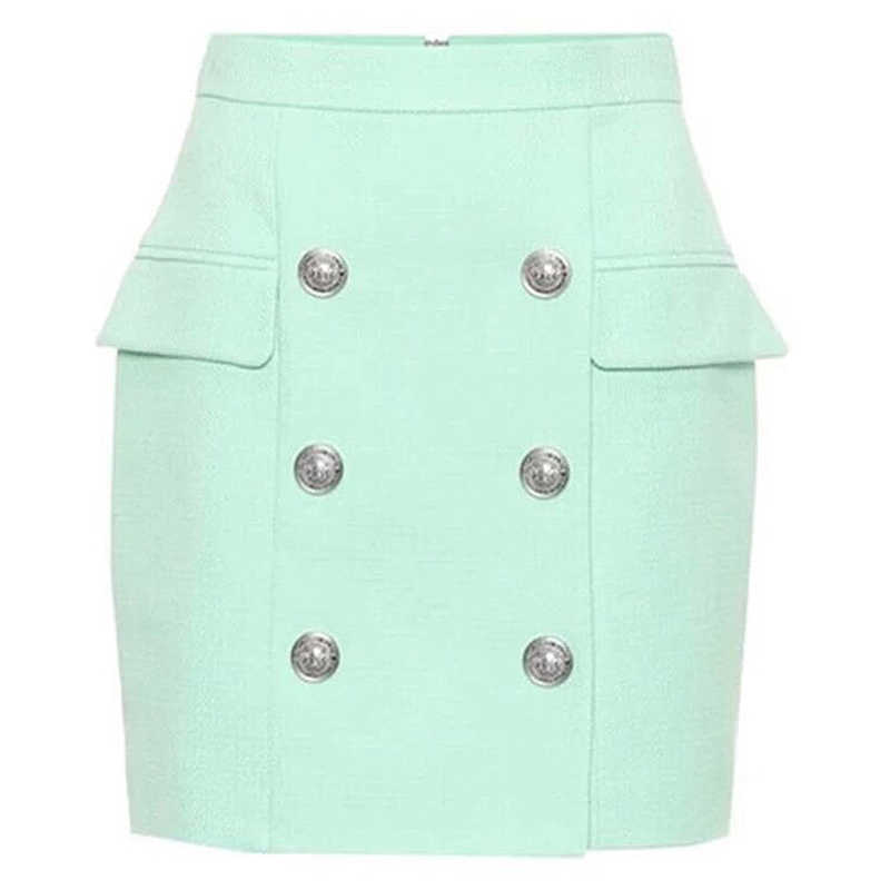 HIGH QUALITY est Fashion Designer Skirt Women's Metal Lion Buttons Double Breasted Mini Mint Green 210526
HIGH QUALITY est Fashion Designer Skirt Women's Metal Lion Buttons Double Breasted Mini Mint Green 210526