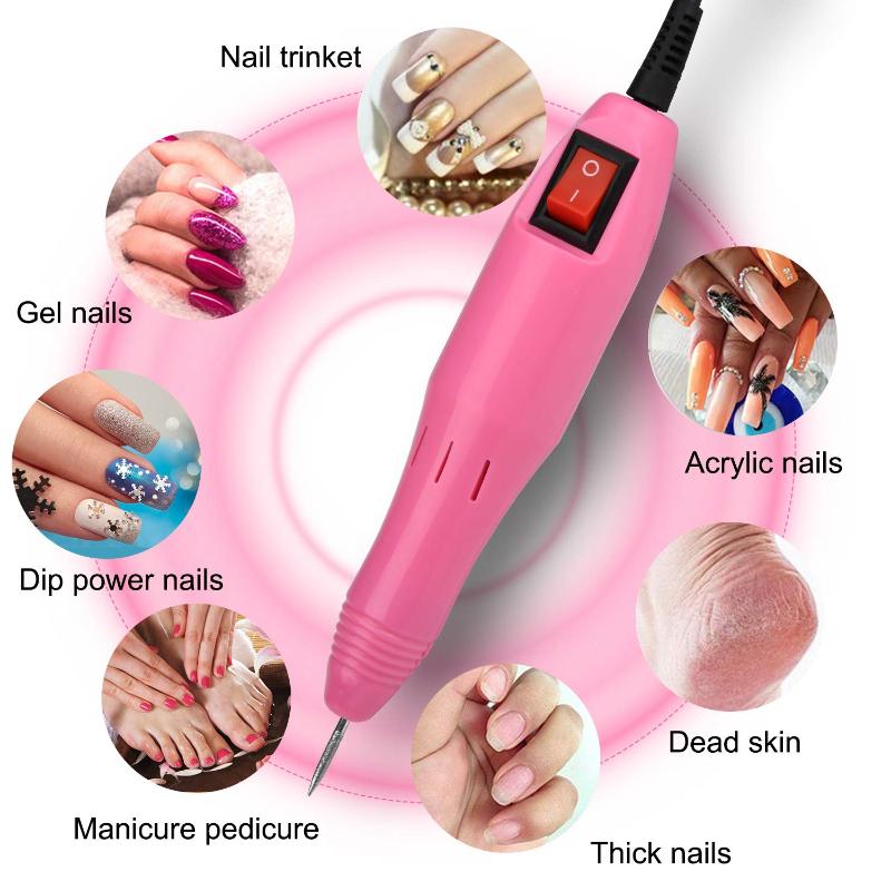 Nail Drill & Accessories Professional Ceramic Manicure Set Electric Milling Cutters Pedicure Kit File Portable Polishing Equipment