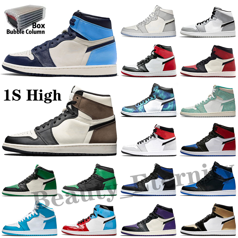 High OG 1 Basket ball shoes 1s chicago University blue metallic gold Pink green black UNC Patent men women Sneakers trainers Eur 36-46, Color 28
High OG 1 Basket ball shoes 1s chicago University blue metallic gold Pink green black UNC Patent men women Sneakers trainers Eur 36-46, Color 28