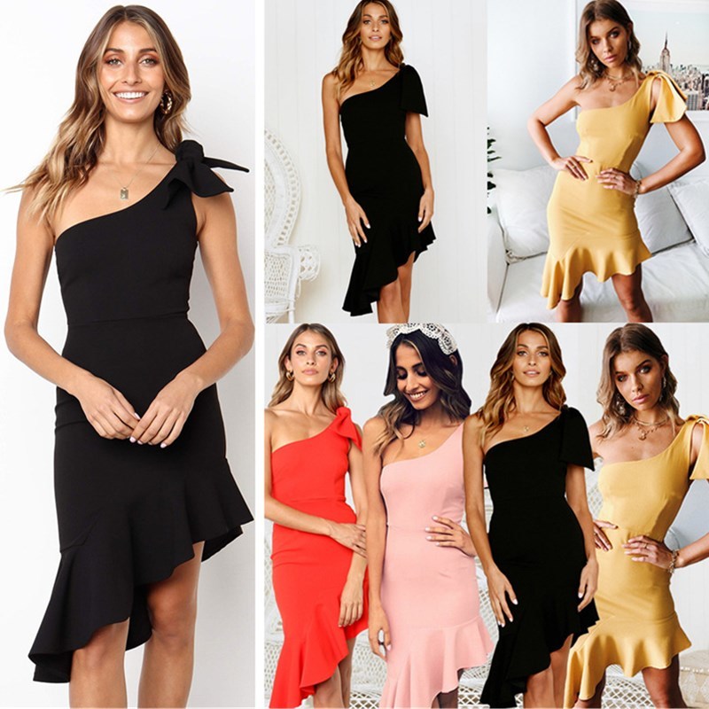 Oufisun Summer Sexy Oblique Collar Shoulder Bodycon Dress Elegant Solid Irregular Ruffles Mini Women' Party es 210517, Black
Oufisun Summer Sexy Oblique Collar Shoulder Bodycon Dress Elegant Solid Irregular Ruffles Mini Women' Party es 210517, Black
