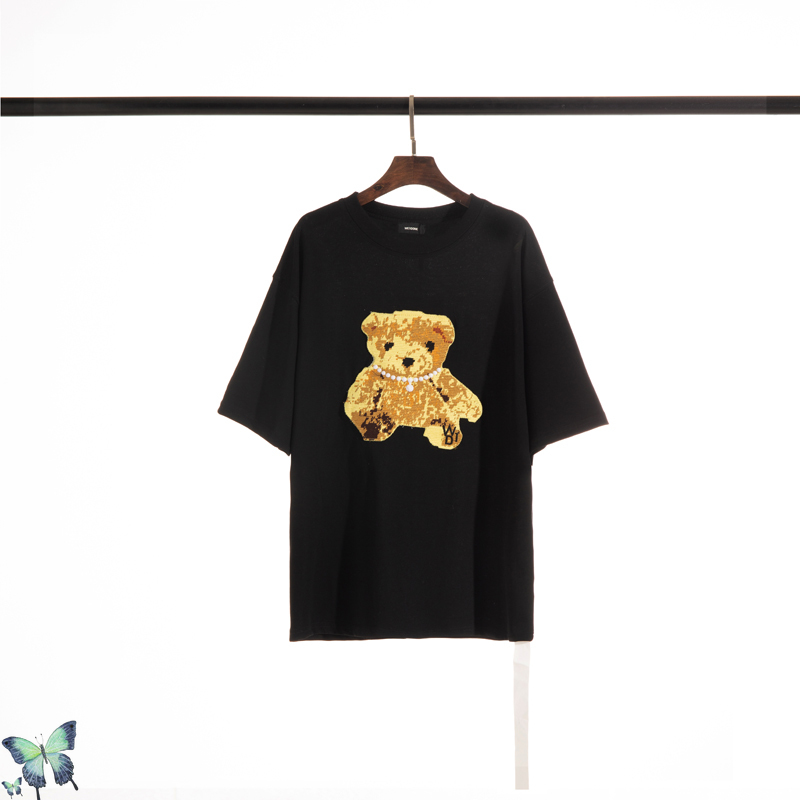 Bear Embroidery Classic Washed T-shirts Men Women High Quality All-match 100%Cotton Top Tees, Black
Bear Embroidery Classic Washed T-shirts Men Women High Quality All-match 100%Cotton Top Tees, Black