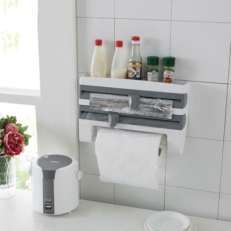 Kitchen Fresh-keeping Fim Storage Rack Muti-functiona Foi Barbecue Paper Towe Wa Mounted Storage Rack With Cutter
Kitchen Fresh-keeping Fim Storage Rack Muti-functiona Foi Barbecue Paper Towe Wa Mounted Storage Rack With Cutter
