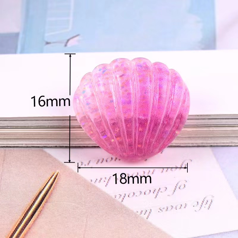 20Pcs Cute Kawaii Multicolor Plated Pearl Components Shells Flat Back Resin Seashell For DIY Handmade Jewelry Craft Decoration Accessorie