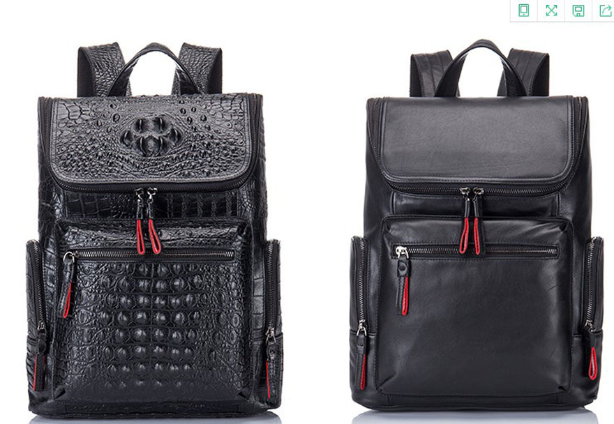 Unisex Leather backpack 34cm Medium size Outdoor travelling casual fashion bags two patterns to choose