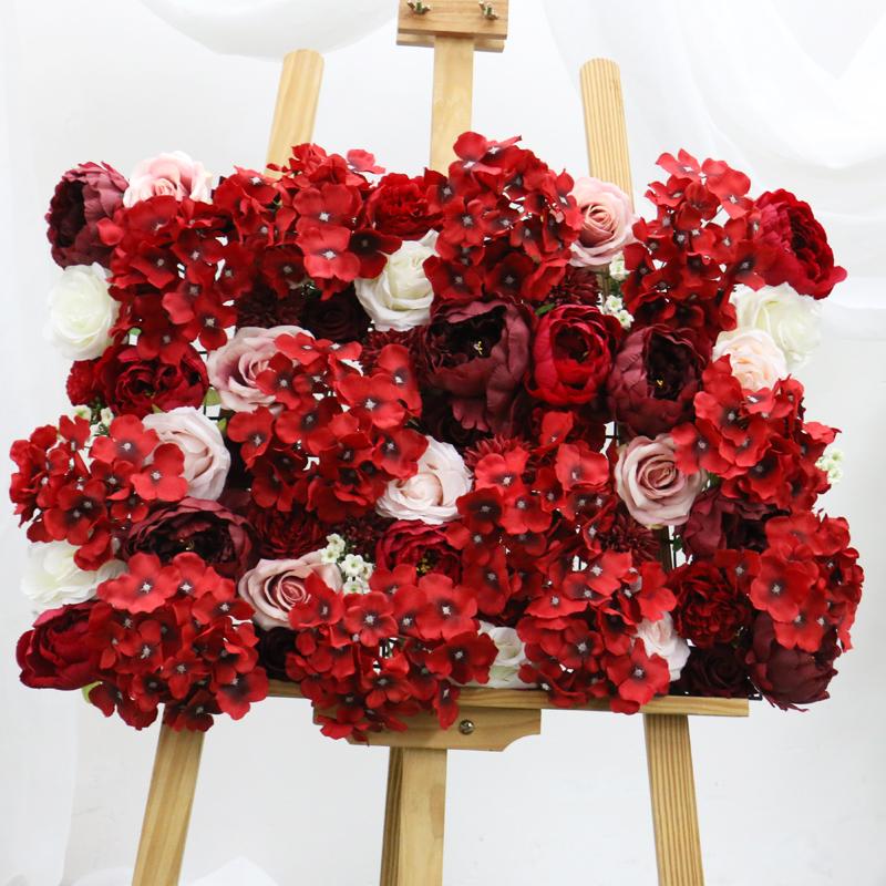 Decorative Flowers & Wreaths 140CM Custom Burgundy Wine Red Artificial Flower Wall Garland Table Centerpiece Wedding Backdrop Decor Party Co