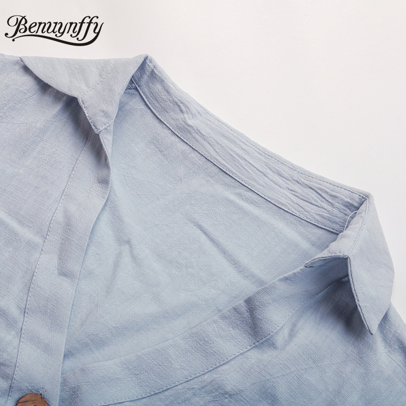 Notched Neck Solid Button Up Shirts Women Summer Short Sleeve Female Loose Casual Split High Low Shirt Top 210510