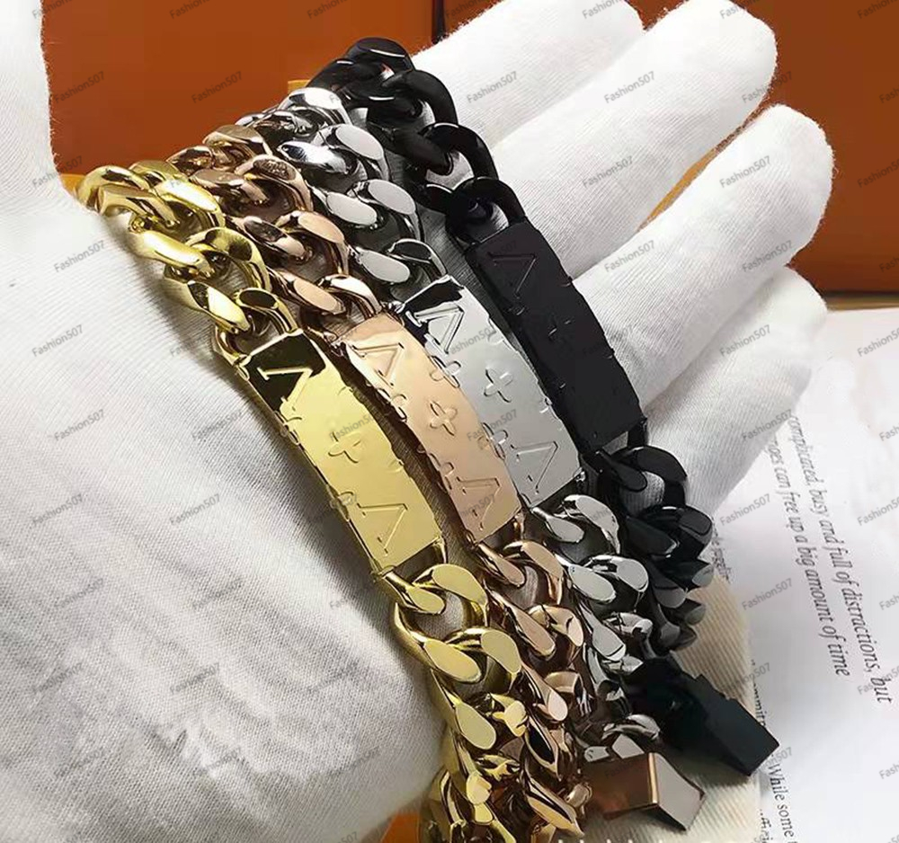 Cuban Link Chain designer jewelry Bracelets Rose Gold Silver Gold Black European and American Stainless Steel Hip Hop 21cm mens women party gifts wholesale chains
Cuban Link Chain designer jewelry Bracelets Rose Gold Silver Gold Black European and American Stainless Steel Hip Hop 21cm mens women party gifts wholesale chains