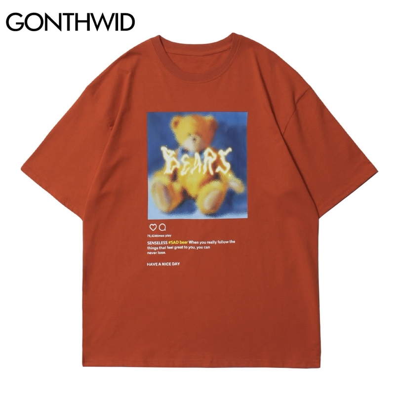 Tees Shirts Streetwear Hip Hop Men Bear Poster Print Short Sleeve Tshirts Cotton Harajuku Casual Loose T-Shirts Tops 210602, White
Tees Shirts Streetwear Hip Hop Men Bear Poster Print Short Sleeve Tshirts Cotton Harajuku Casual Loose T-Shirts Tops 210602, White
