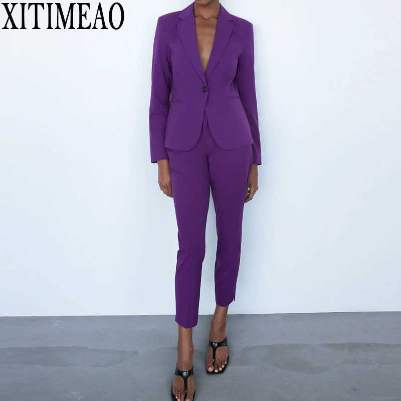 ZA Women Set Office Ladies Suit Business Party One Button Blazer+Pants Two-piece Elegant Workplace Clothing 210604, Trousers
ZA Women Set Office Ladies Suit Business Party One Button Blazer+Pants Two-piece Elegant Workplace Clothing 210604, Trousers