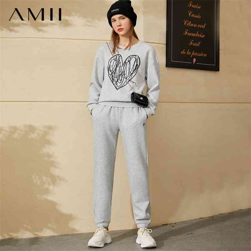 Minimalism Autumn Winter Causal Suits For Women Fashion Embroidery Oneck Loose Hoodies Elastic waist Women's Pants 12040981 210527, Black pants
Minimalism Autumn Winter Causal Suits For Women Fashion Embroidery Oneck Loose Hoodies Elastic waist Women's Pants 12040981 210527, Black pants