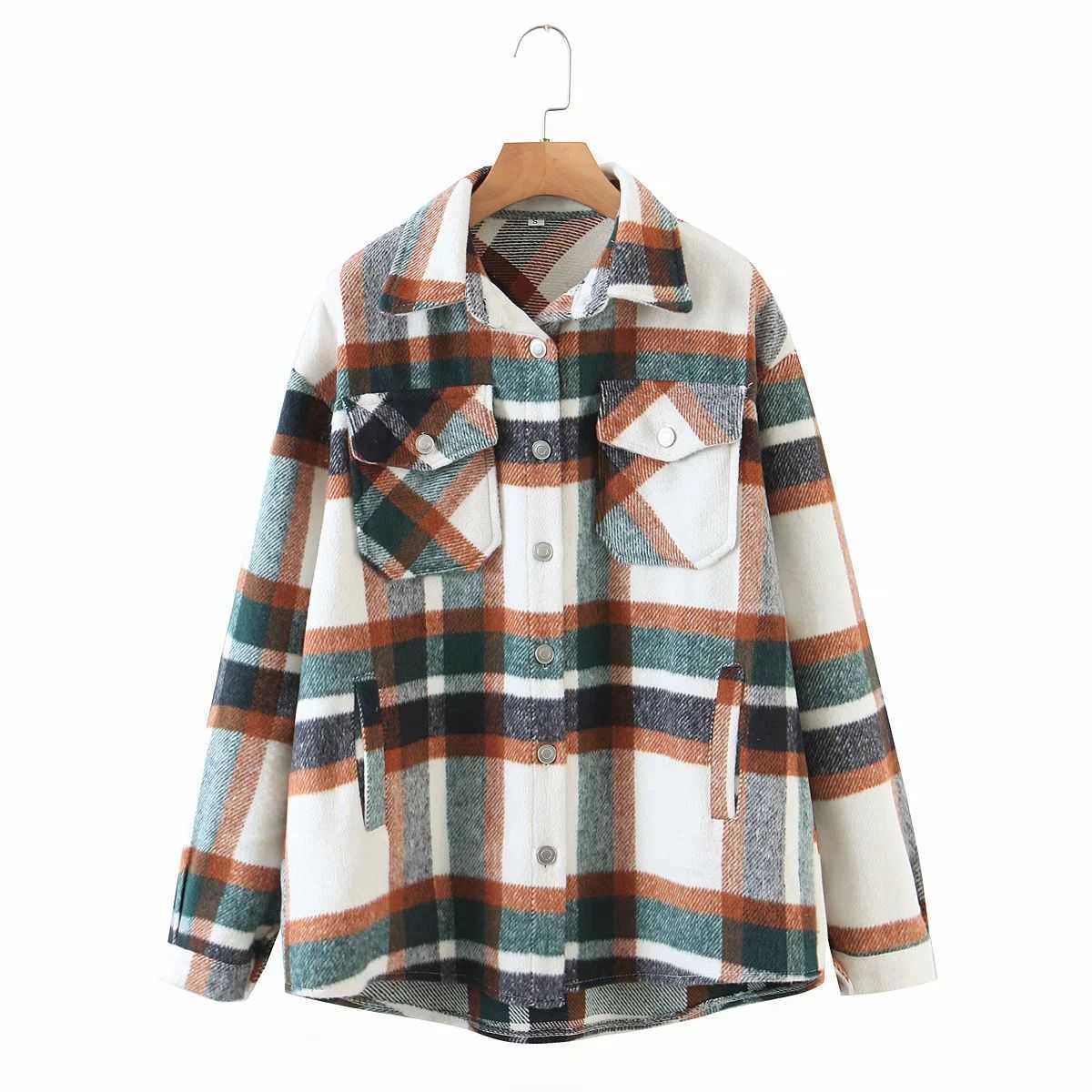Fall Winter Women Jacket Long Sleeves Classic Style Vintage Checked Coat Fashion Casual Woman Outfits Tops 210709, As picture
Fall Winter Women Jacket Long Sleeves Classic Style Vintage Checked Coat Fashion Casual Woman Outfits Tops 210709, As picture