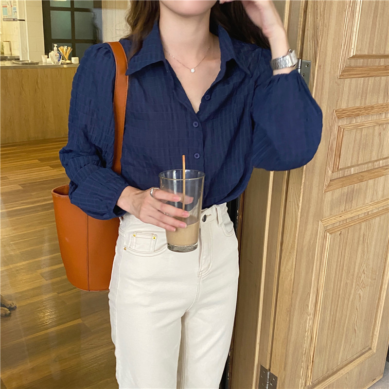 Autumn Office Lady Style Fashion Vintage Woman's Blouse Long Sleeve Chiffon Korean Sweet Solid Shirts Ropa De Mujer 10774 210518