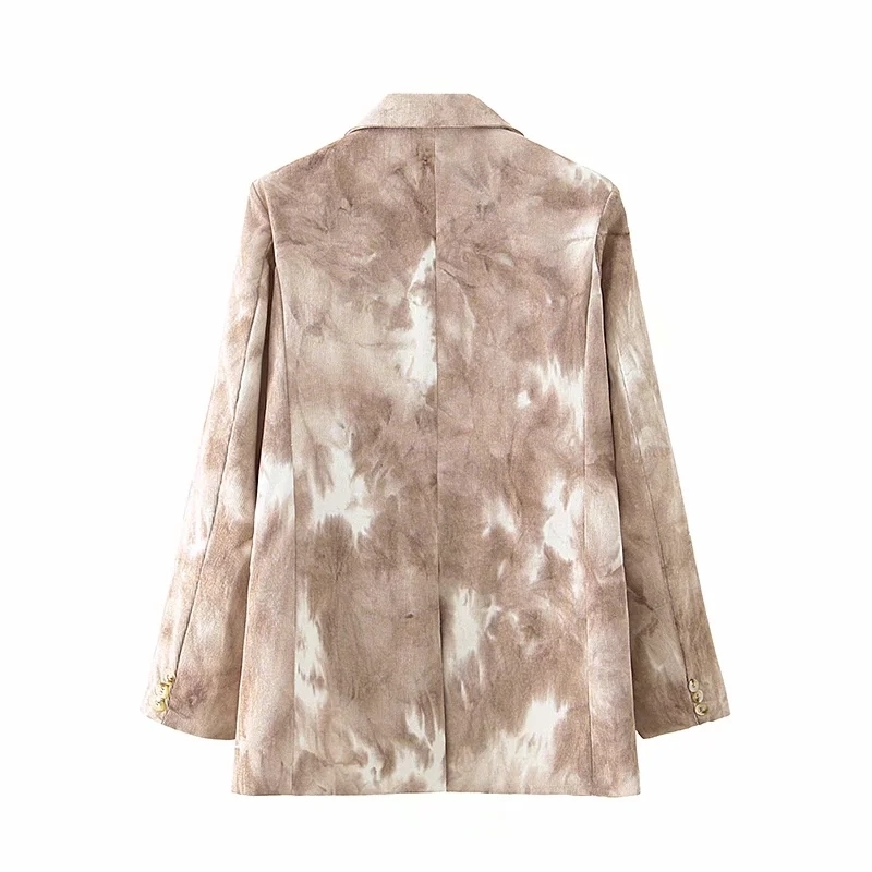 stylish women tie dye long blazers fashion ladies elegant loose jacket suits vintage female girls chic suit 210430