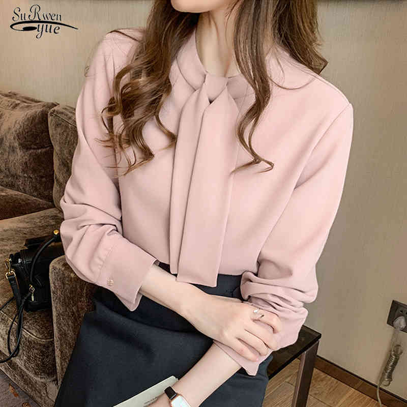 Early Spring Loose Slim Long Sleeve Women's Shirt Blusas Mujer Pink Office Lady Style Women Tops and Blouses with Tie 13047 210521
Early Spring Loose Slim Long Sleeve Women's Shirt Blusas Mujer Pink Office Lady Style Women Tops and Blouses with Tie 13047 210521