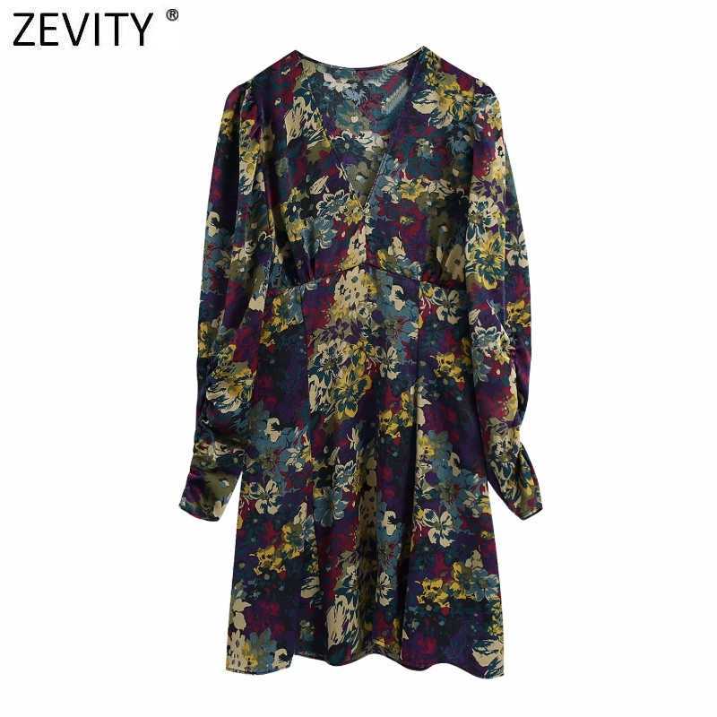 Zevity Spring Women Sweet V Neck Floral Print A Line Mini Dress Ladies Pleats Puff Sleeve Casual Slim Kimono Vestido DS4860 210603, As pic ds4860bb
Zevity Spring Women Sweet V Neck Floral Print A Line Mini Dress Ladies Pleats Puff Sleeve Casual Slim Kimono Vestido DS4860 210603, As pic ds4860bb