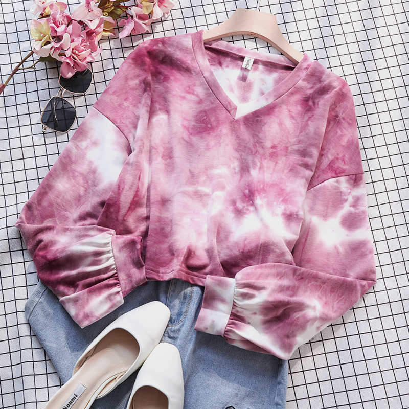 Cotton Tie Dye Women Sweatshirt Hoodie Sexy V-Neck Long Sleeve Spring Autumn High Street Female Pullovers Plus Size M30705 210526, Picture color
Cotton Tie Dye Women Sweatshirt Hoodie Sexy V-Neck Long Sleeve Spring Autumn High Street Female Pullovers Plus Size M30705 210526, Picture color